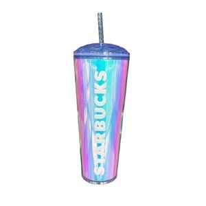 Starbucks Summer 2023 Holographic Tumbler 24 oz 710 mL Fantasy Pink Blue Purple
